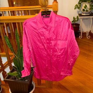 Vibrant Pink Satin Shirt